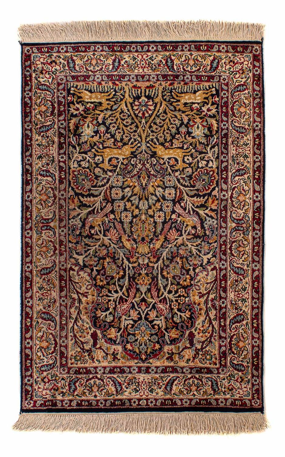 Tapis oriental - Indus - 123 x 81 cm - bleu foncé