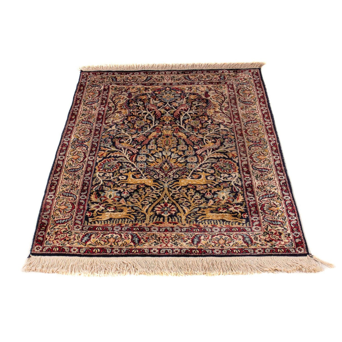 Tapis oriental - Indus - 123 x 81 cm - bleu foncé