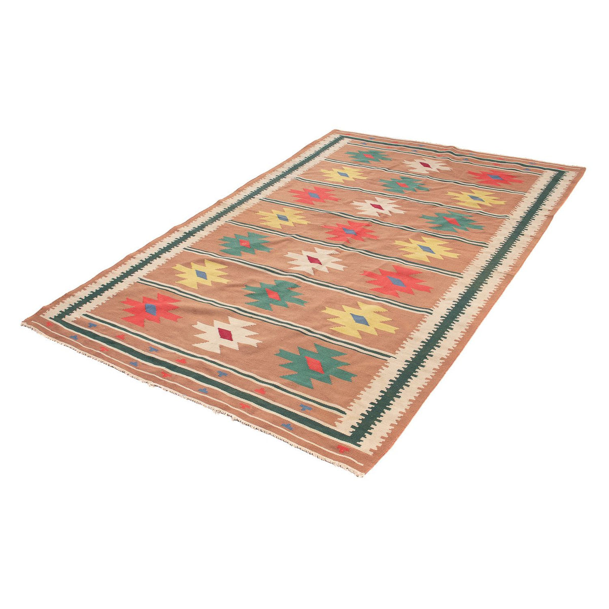 Tapis Kelim - Tendance - 215 x 135 cm - marron clair