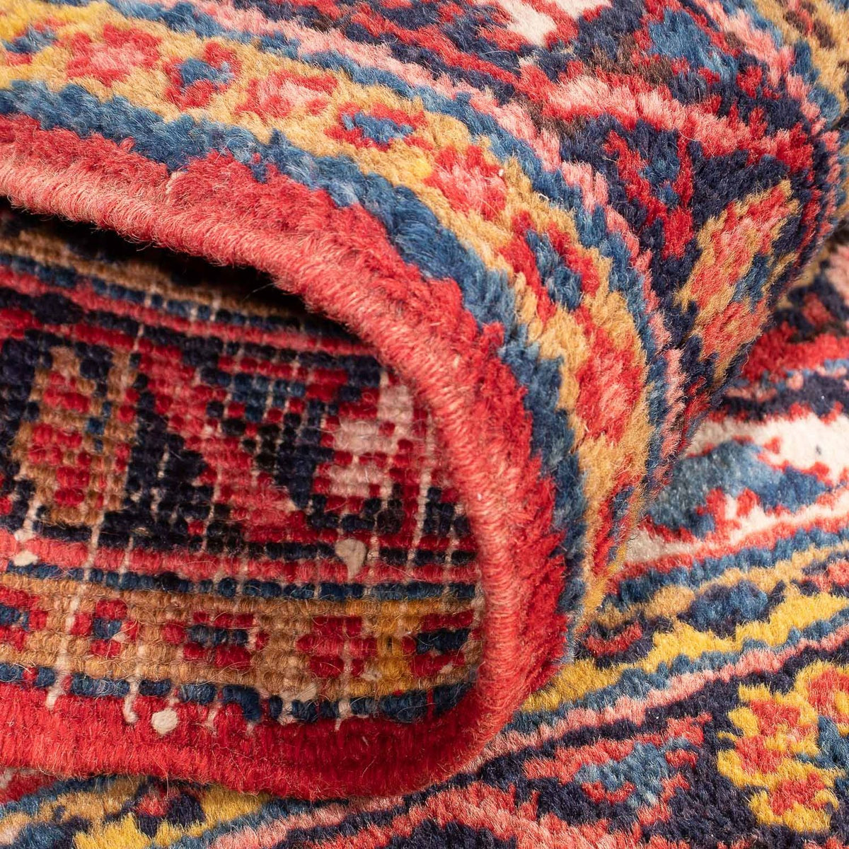 Tapis persan - Nomadic carré  - 92 x 82 cm - rouge foncé