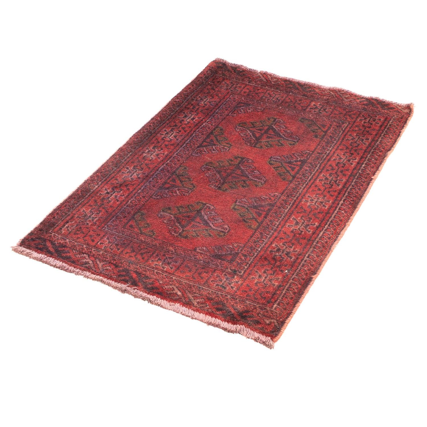 Tapis Turkaman - 84 x 66 cm - rouge foncé