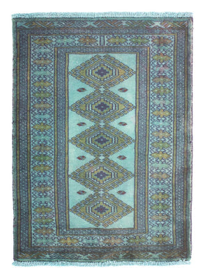 Tapis Pakistani - 92 x 64 cm - bleu clair