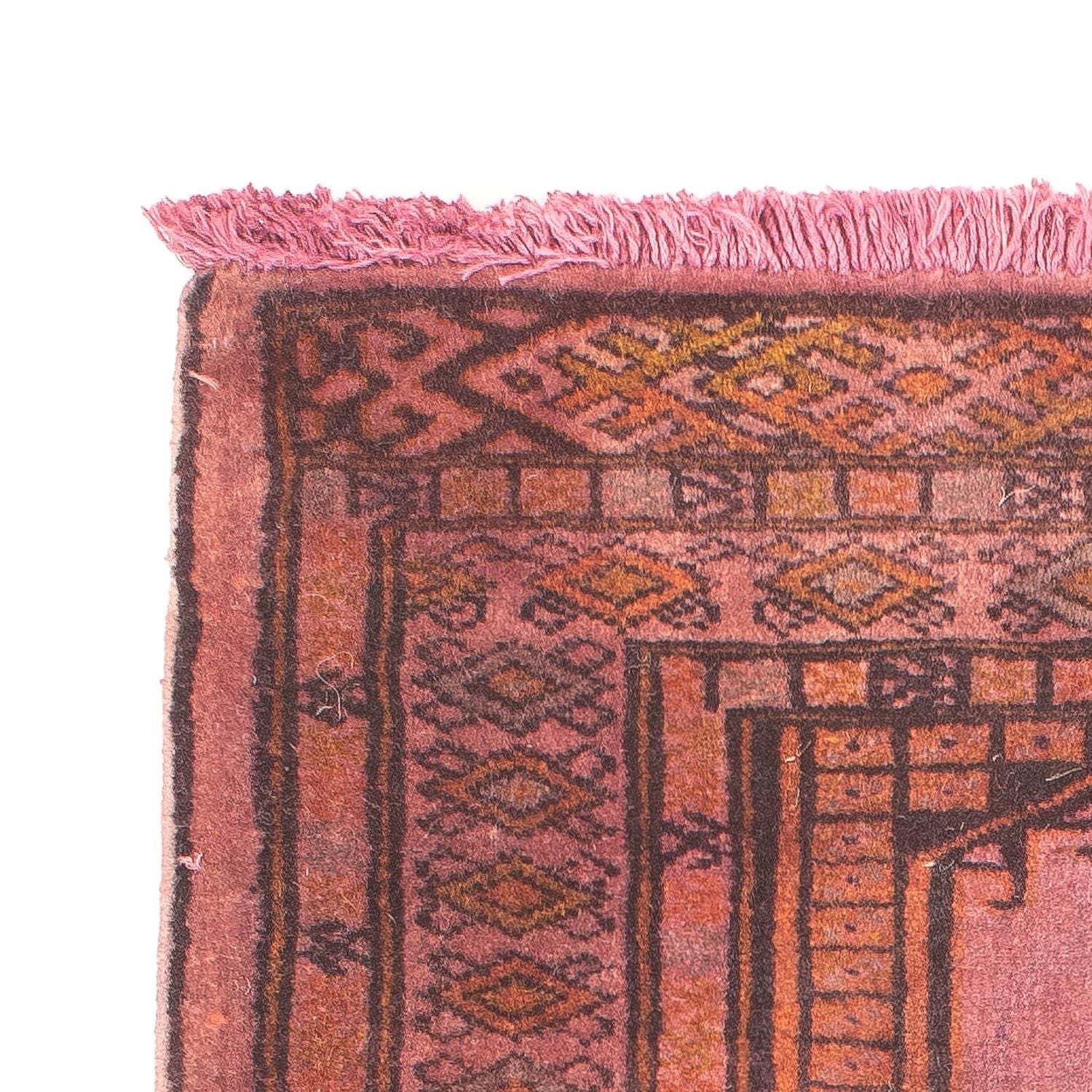 Tapis Turkaman - 86 x 68 cm - rouge clair