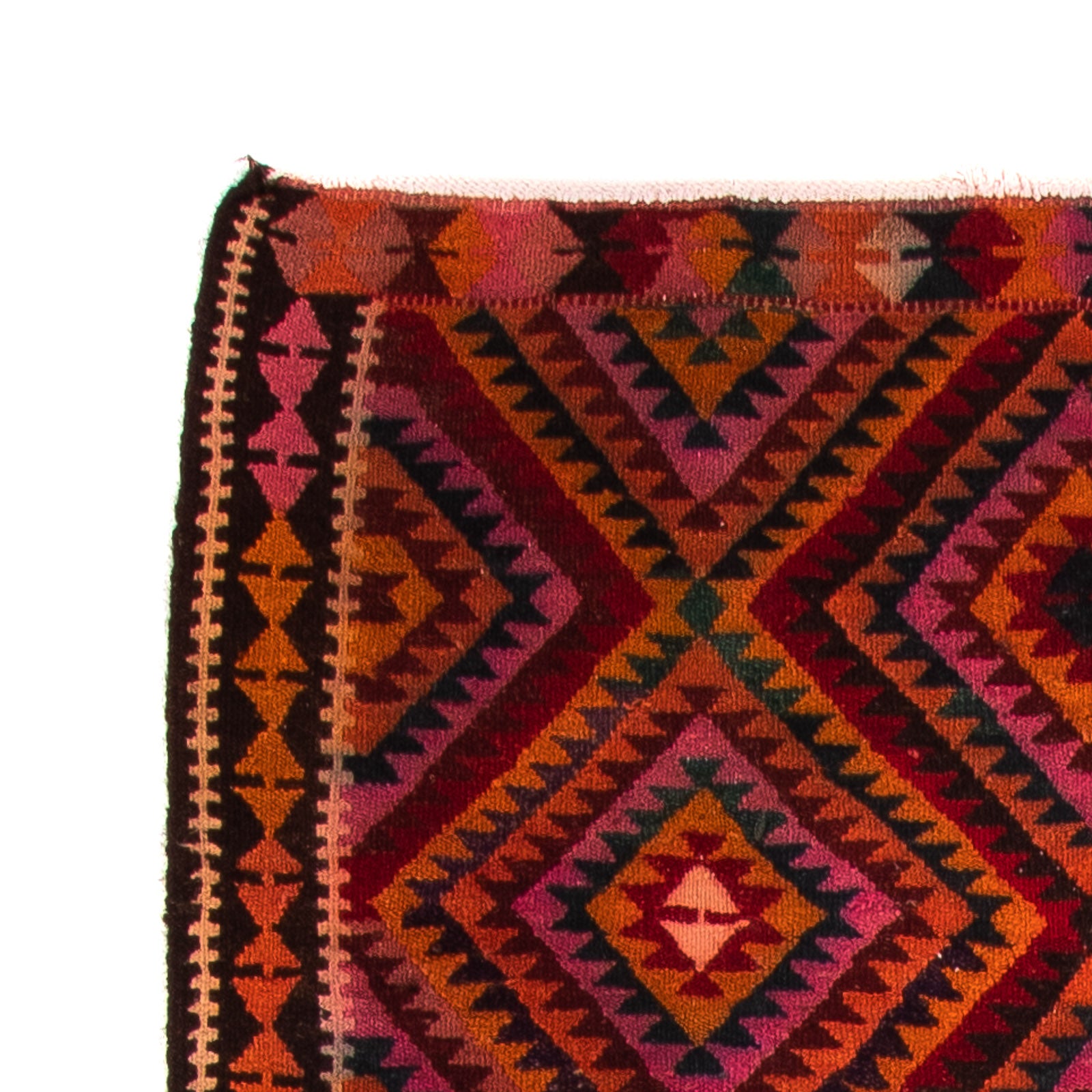 Tapis de couloir Tapis Kelim - Vieux - 300 x 140 cm - multicolore