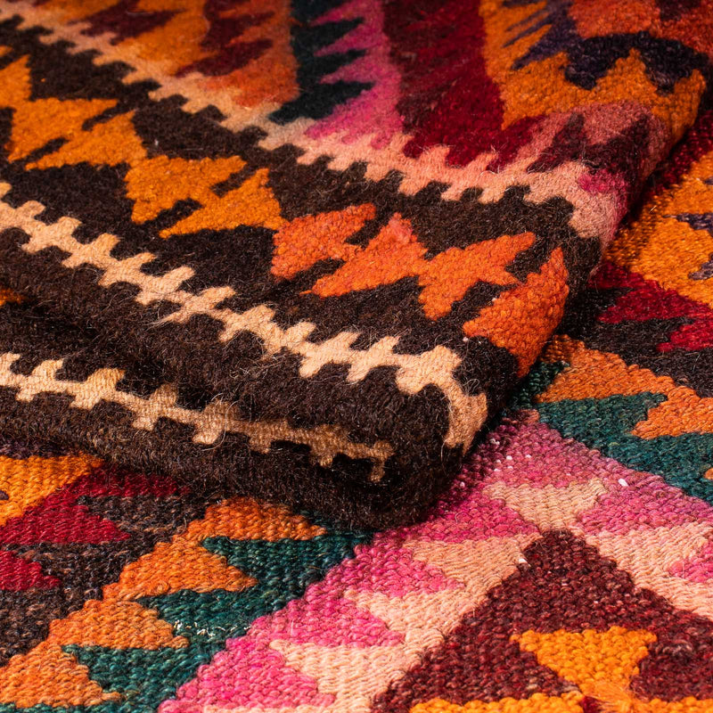 Tapis de couloir Tapis Kelim - Vieux - 300 x 140 cm - multicolore