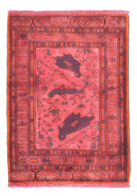 Tapis Turkaman - 86 x 63 cm - rouge clair