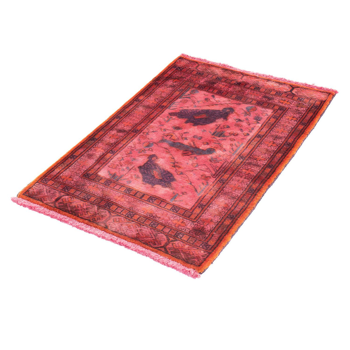 Tapis Turkaman - 86 x 63 cm - rouge clair