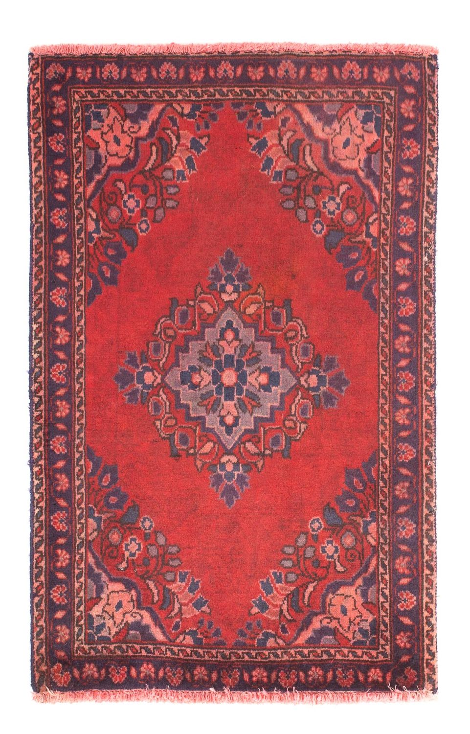 Tapis persan - Keshan - 87 x 57 cm - rouge foncé