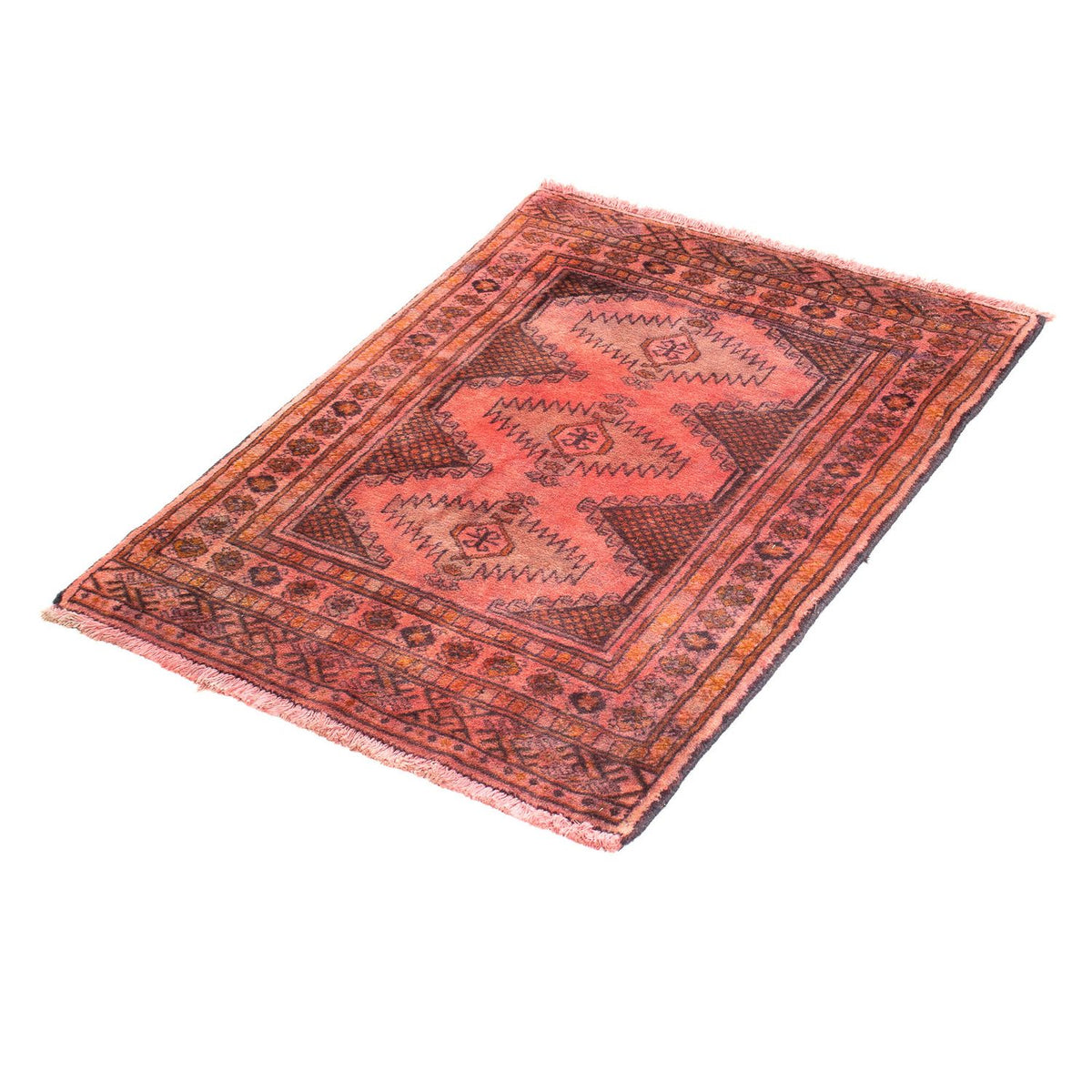 Tapis Turkaman - 84 x 62 cm - rouge clair