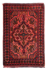 Tapis persan - Nomadic - 100 x 66 cm - rouge clair