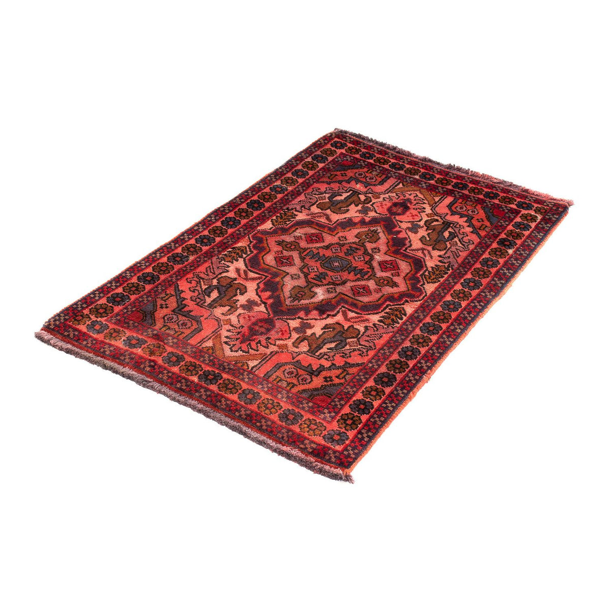 Tapis persan - Nomadic - 100 x 66 cm - rouge clair
