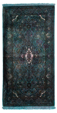 Tapis persan - Keshan - 130 x 63 cm - bleu clair