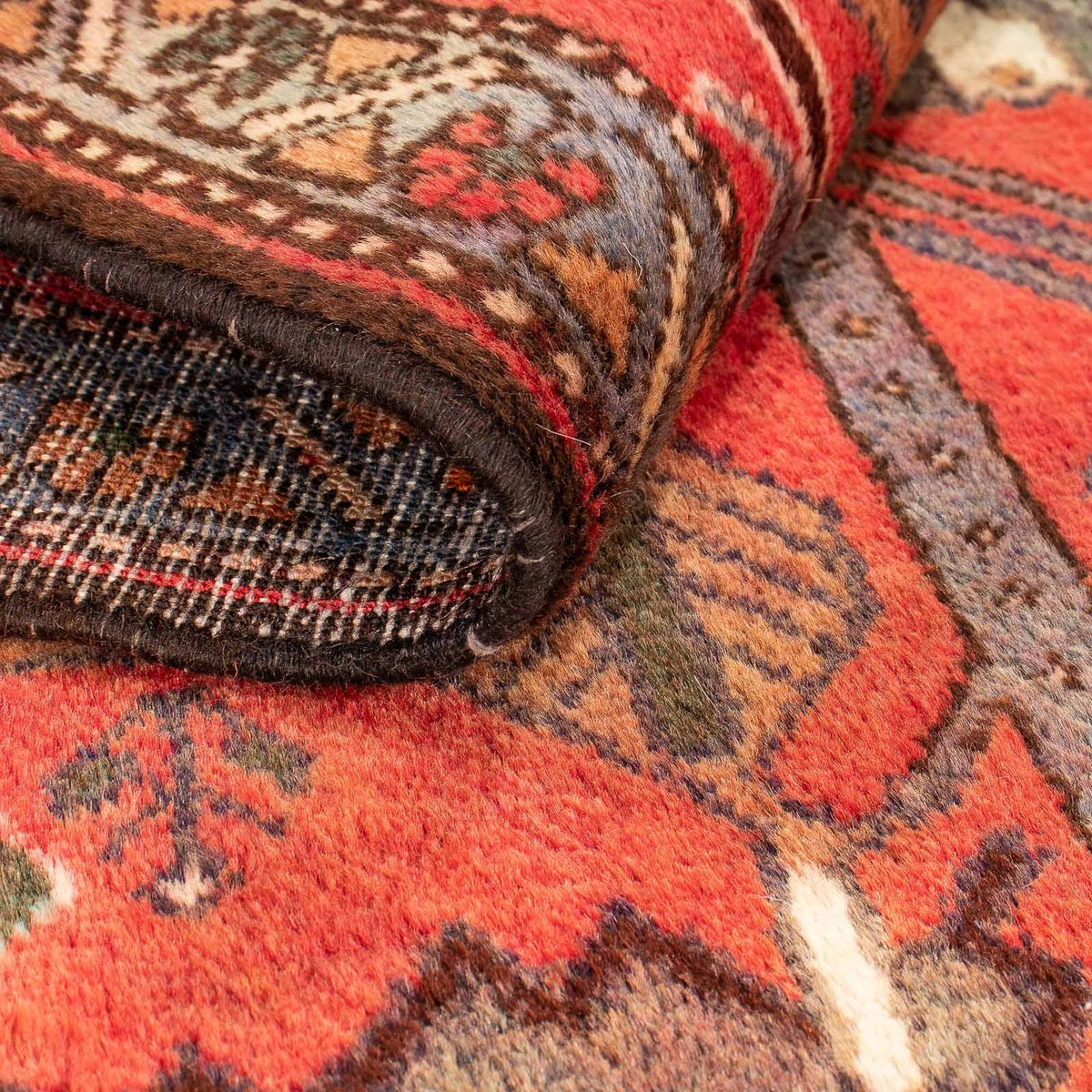 Tapis persan - Nomadic - 99 x 82 cm - rouge foncé