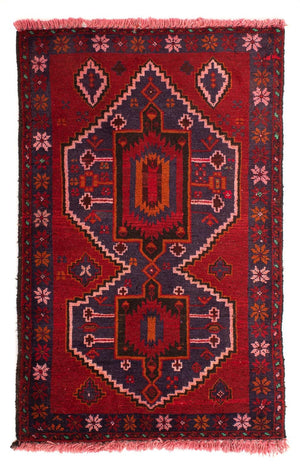 Tapis Belutsch - 125 x 87 cm - rouge foncé