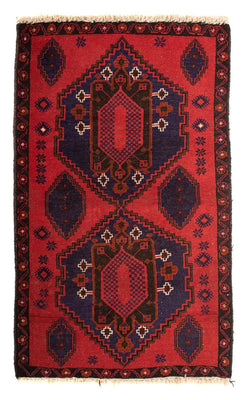 Tapis Belutsch - 140 x 92 cm - rouge foncé