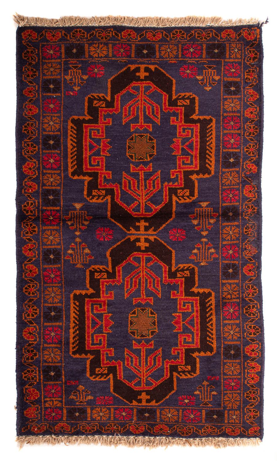Tapis Belutsch - 133 x 76 cm - bleu foncé