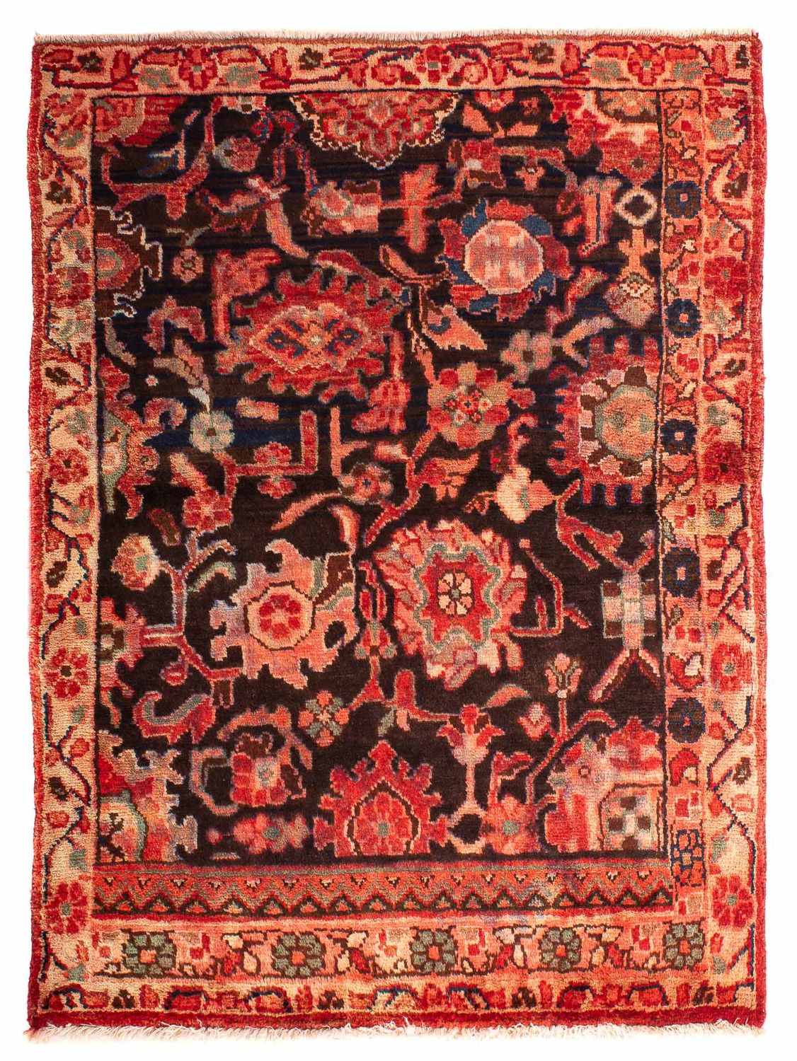 Tapis persan - Nomadic - 118 x 95 cm - rouge clair