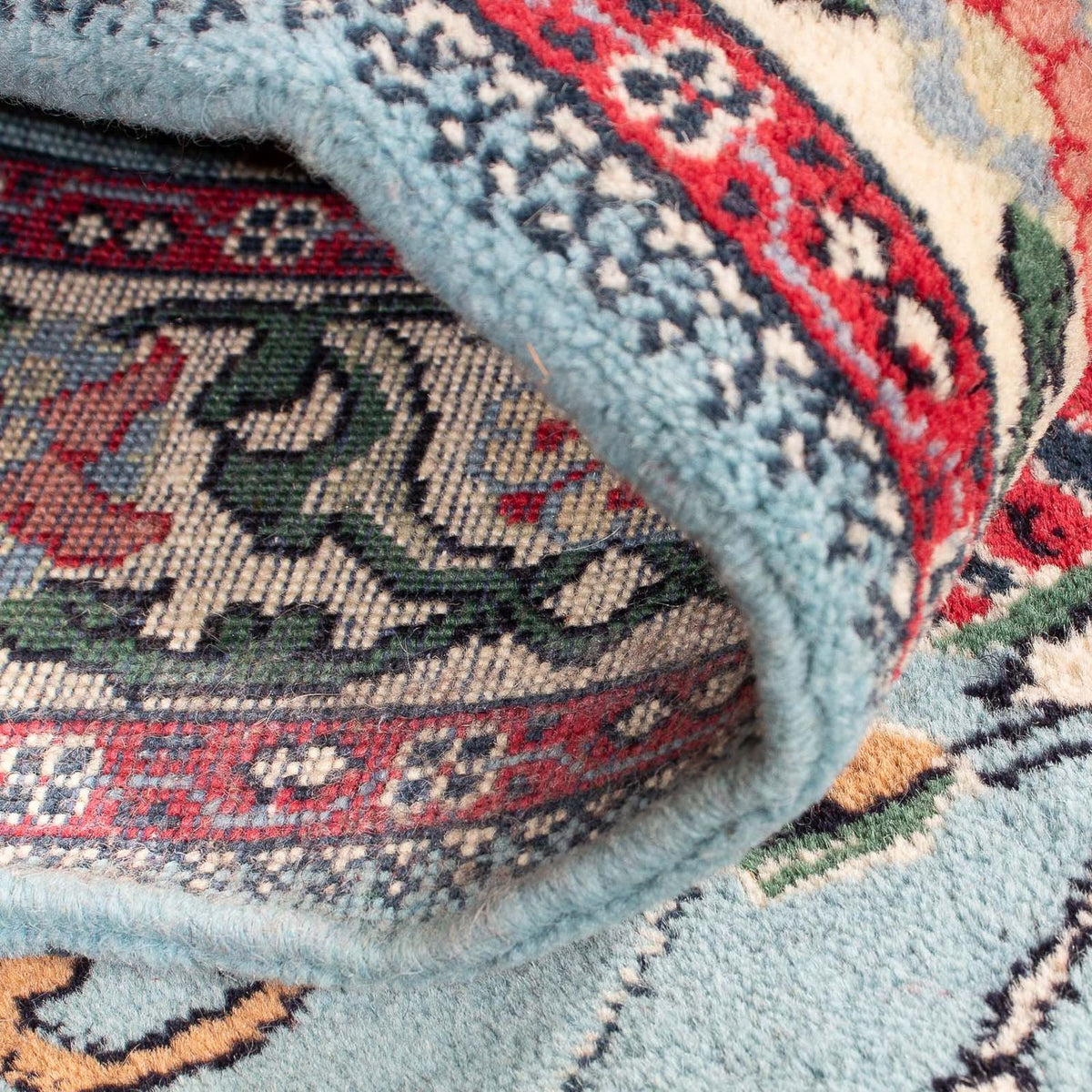 Tapis oriental - Indus - 194 x 81 cm - bleu clair