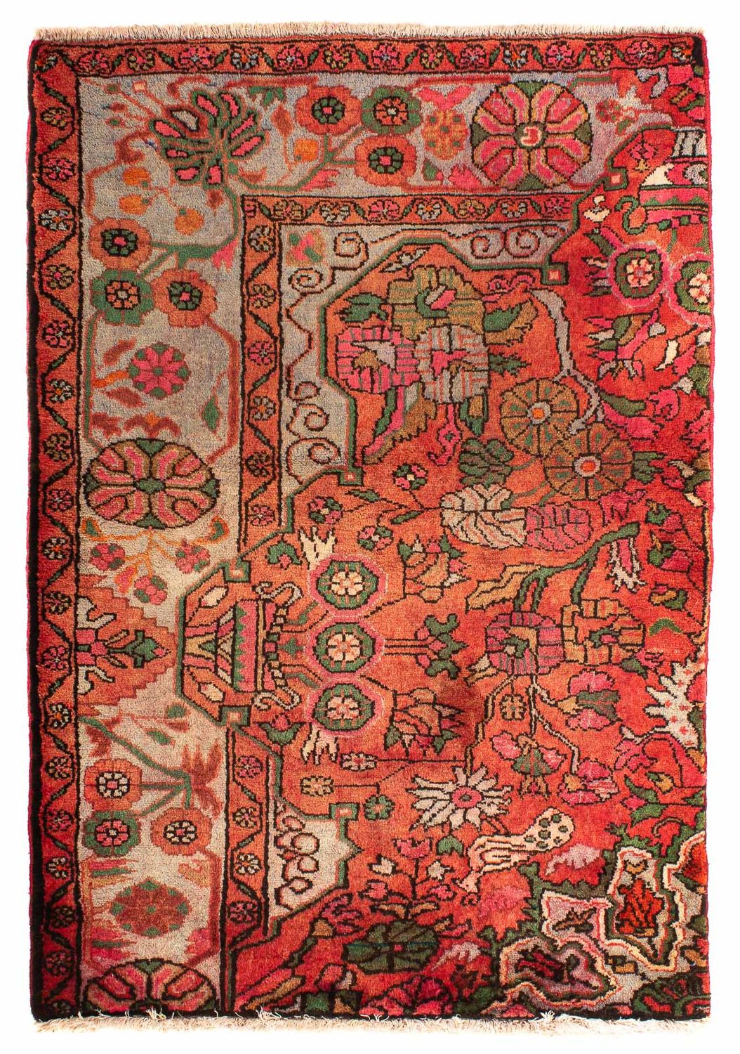 Tapis persan - Nomadic - 124 x 80 cm - rouge clair