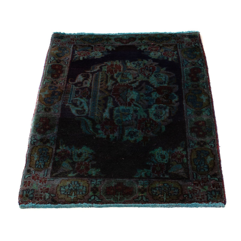 Tapis persan - Keshan - 117 x 65 cm - bleu foncé