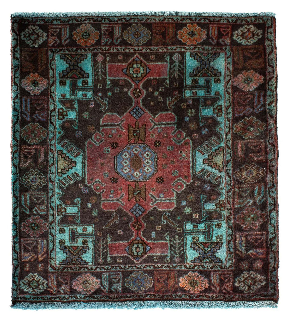 Tapis persan - Nomadic carré  - 108 x 101 cm - multicolore