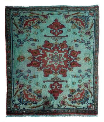 Tapis persan - Classique carré  - 105 x 104 cm - bleu clair