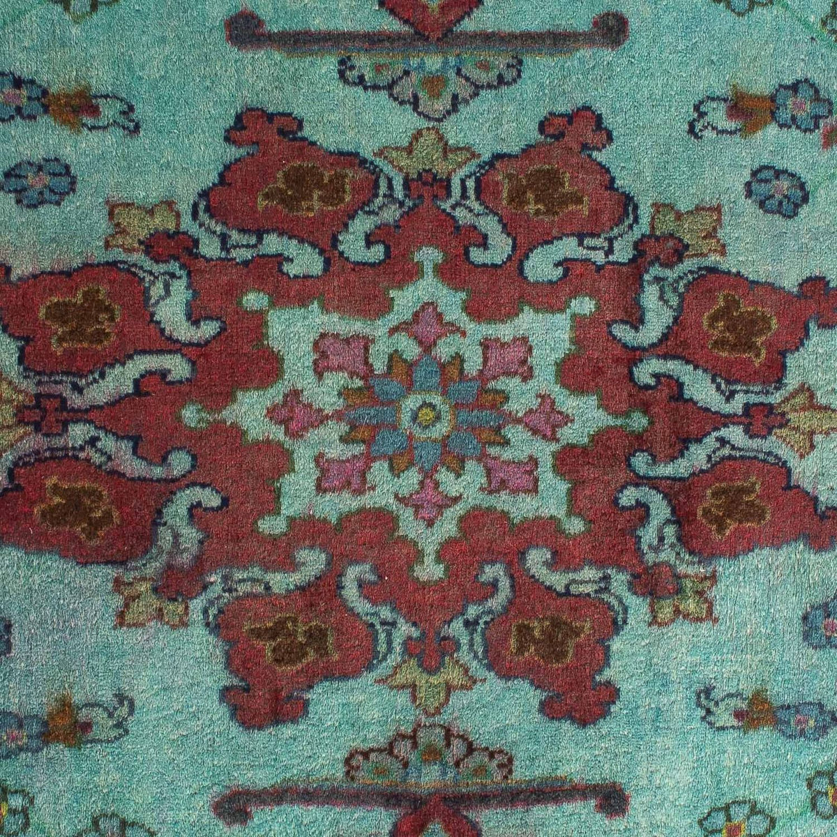 Tapis persan - Classique carré  - 105 x 104 cm - bleu clair