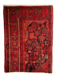 Tapis persan - Nomadic - 132 x 95 cm - rouge foncé