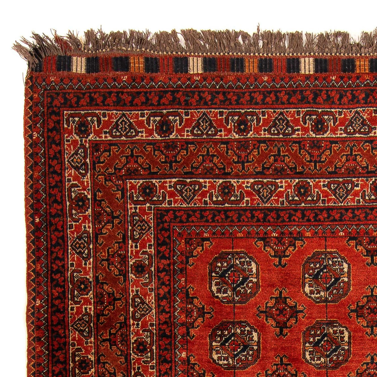 Tapis afghan - Boukhara - 199 x 124 cm - rouge foncé