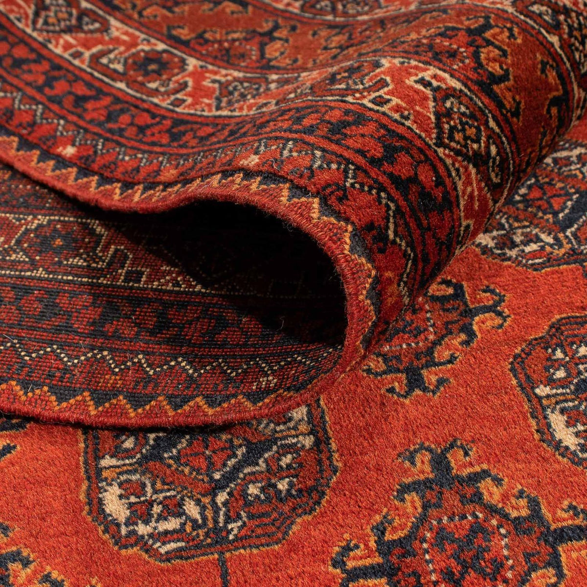 Tapis afghan - Boukhara - 199 x 124 cm - rouge foncé