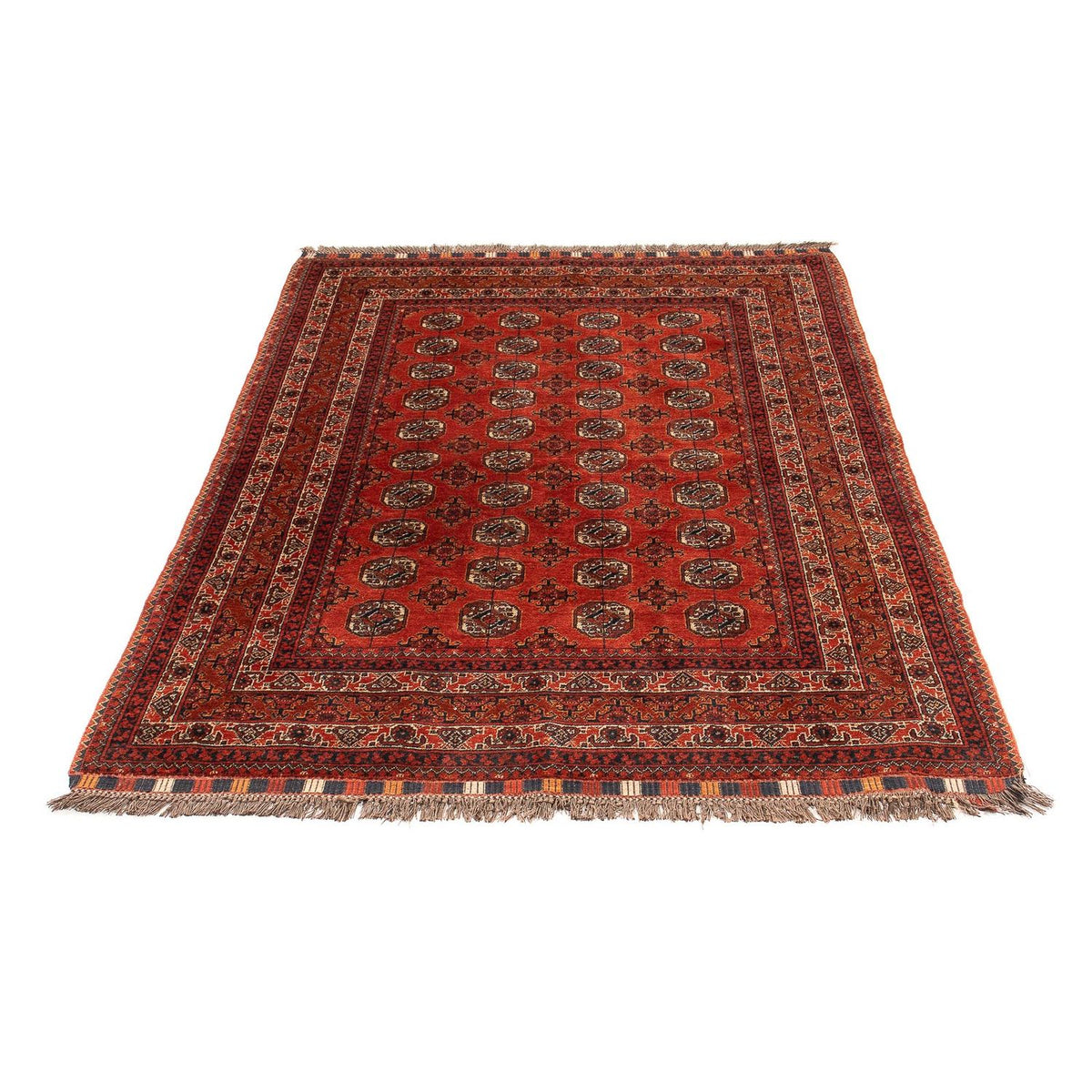 Tapis afghan - Boukhara - 199 x 124 cm - rouge foncé
