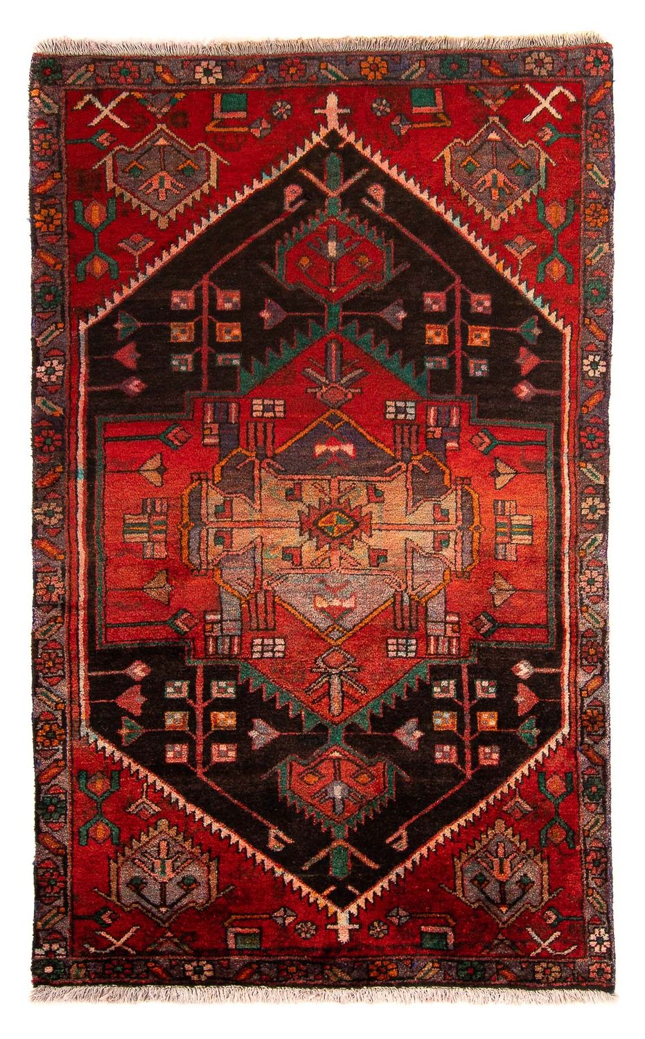 Tapis persan - Nomadic - 177 x 108 cm - rouge foncé