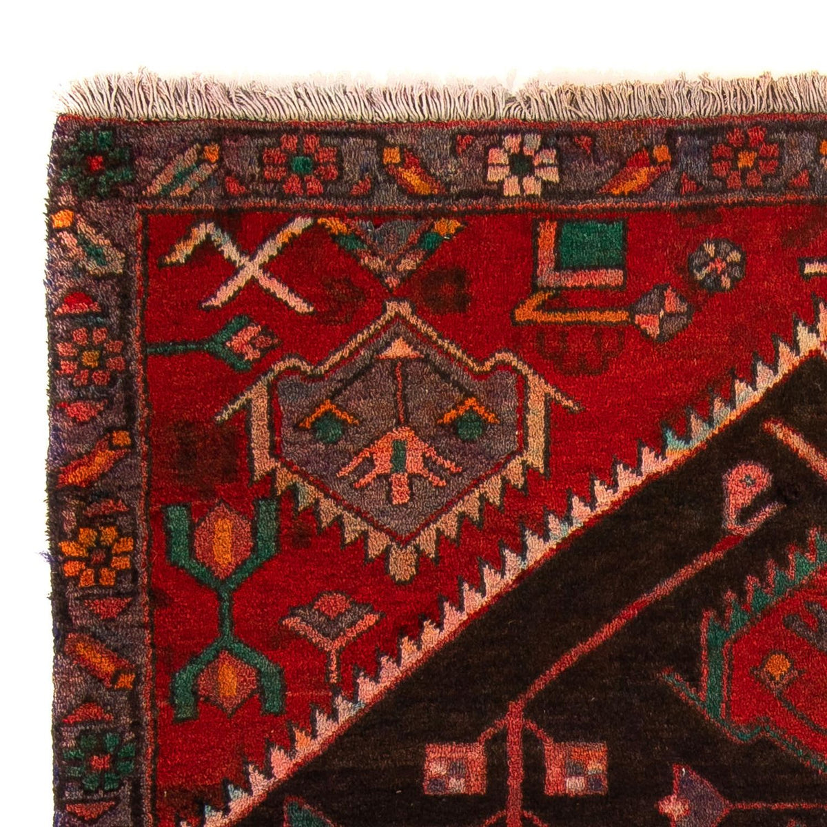 Tapis persan - Nomadic - 177 x 108 cm - rouge foncé