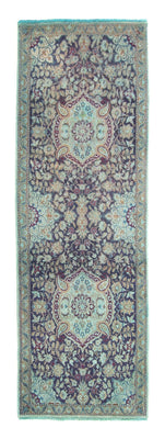 Tapis de couloir Tapis persan - Nain - Royal - 290 x 92 cm - bleu foncé