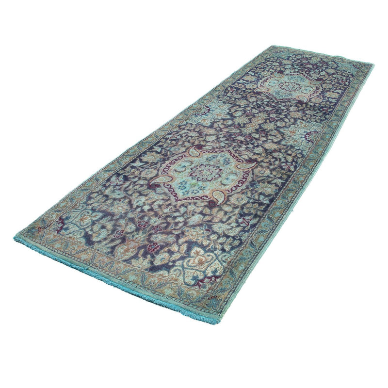 Tapis de couloir Tapis persan - Nain - Royal - 290 x 92 cm - bleu foncé