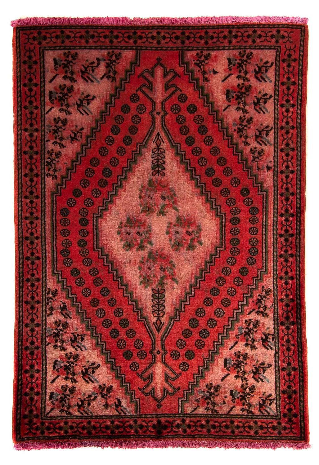 Tapis persan - Nomadic - 150 x 100 cm - rouge foncé