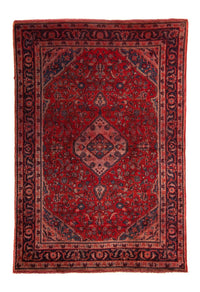 Tapis persan - Nomadic - 150 x 107 cm - rouge foncé