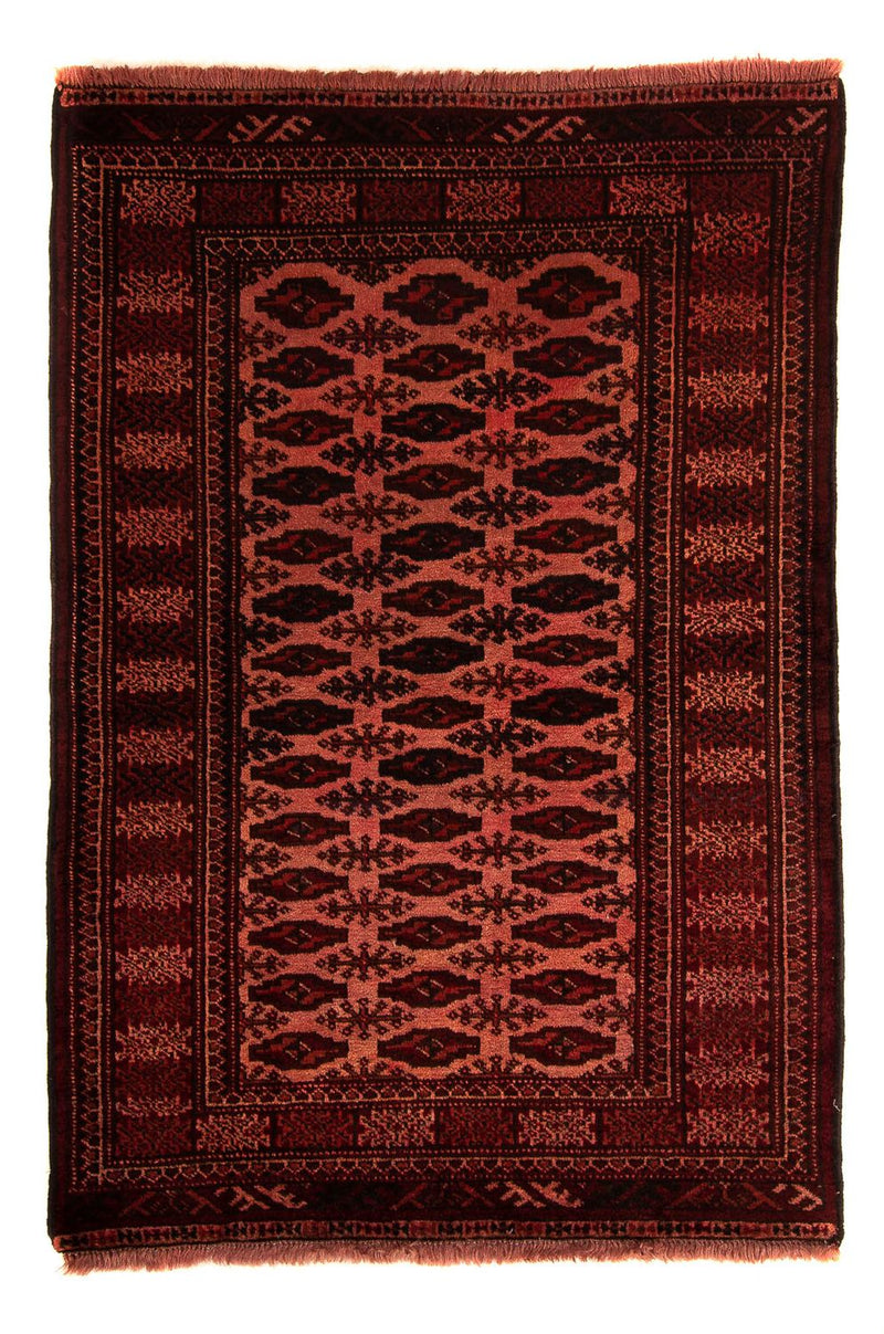 Tapis afghan - Boukhara - 150 x 103 cm - rouge foncé