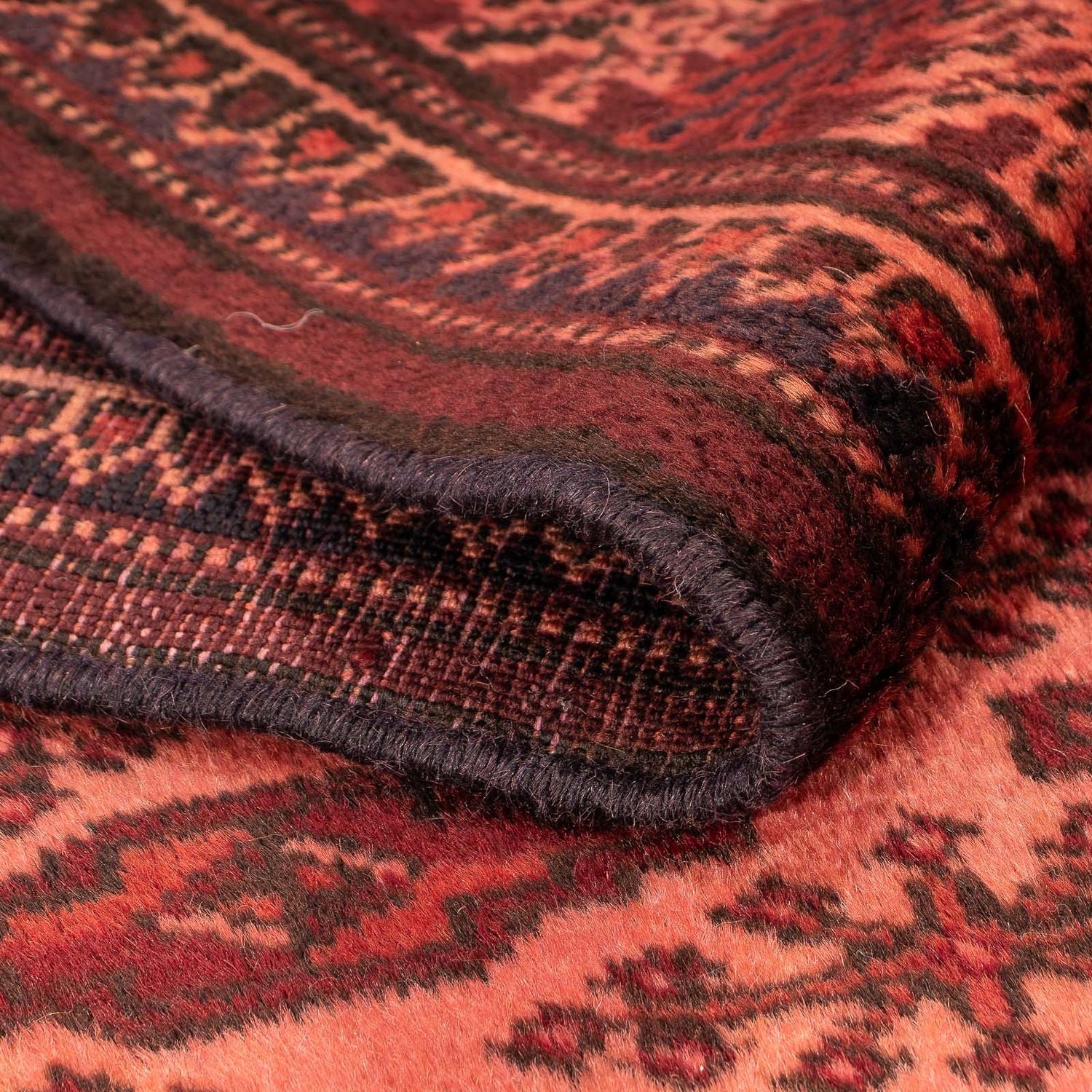 Tapis afghan - Boukhara - 150 x 103 cm - rouge foncé