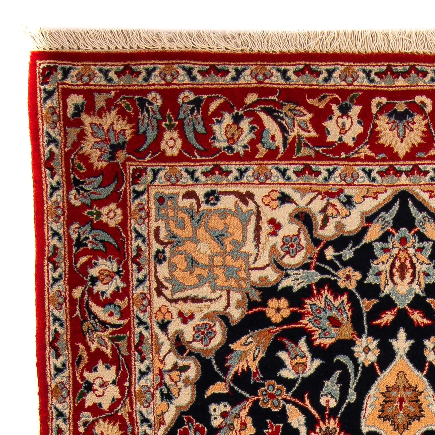 Tapis de couloir Tapis persan - Isfahan - Premium - 175 x 100 cm - bleu foncé