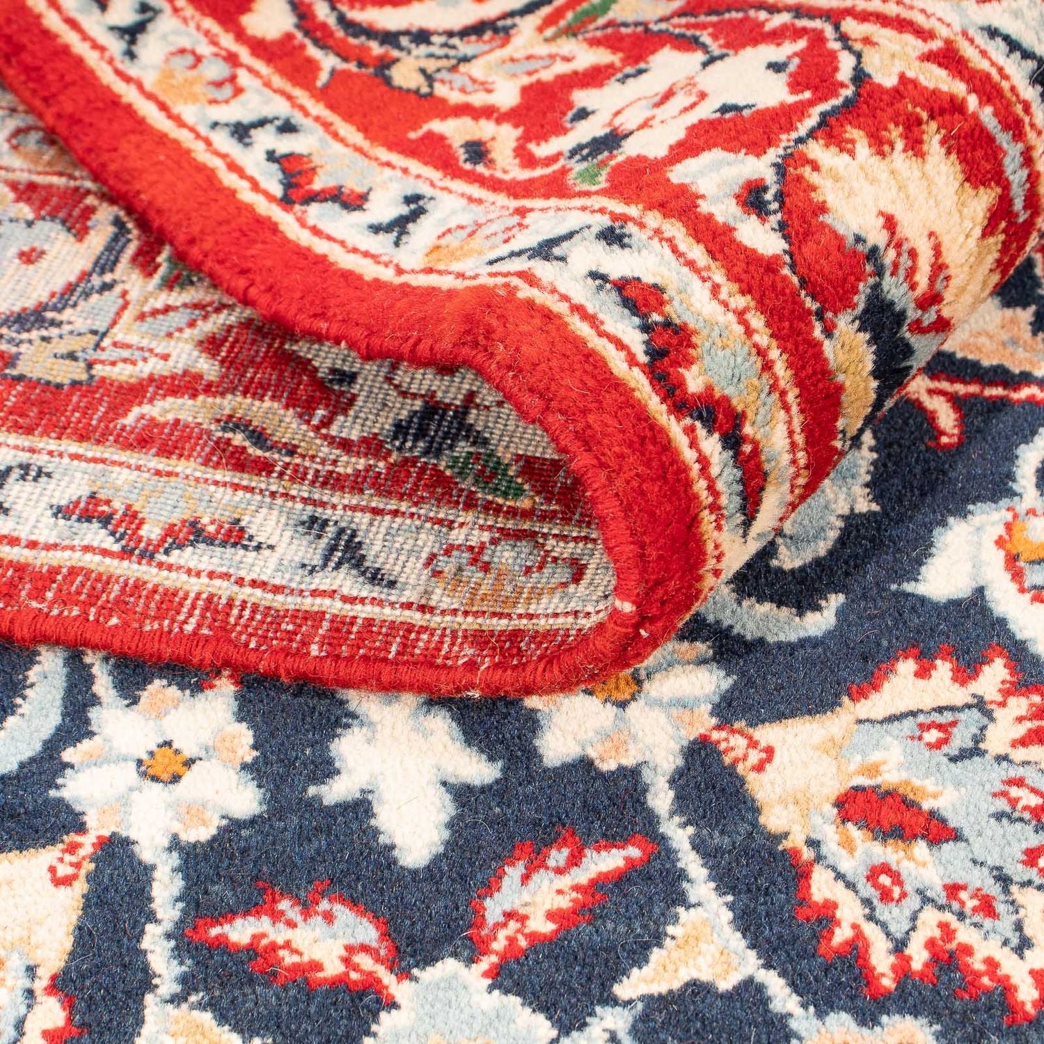 Tapis de couloir Tapis persan - Isfahan - Premium - 175 x 100 cm - bleu foncé