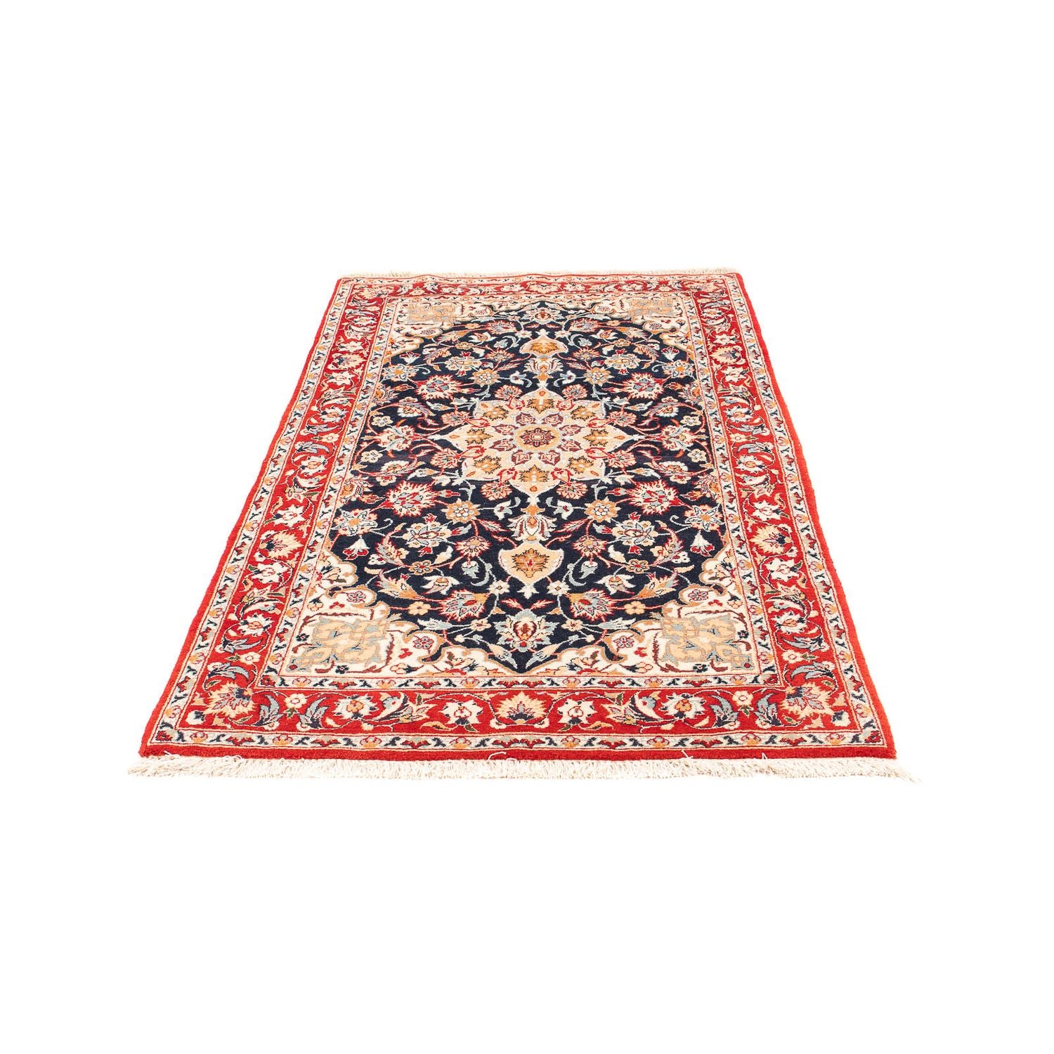 Tapis de couloir Tapis persan - Isfahan - Premium - 175 x 100 cm - bleu foncé