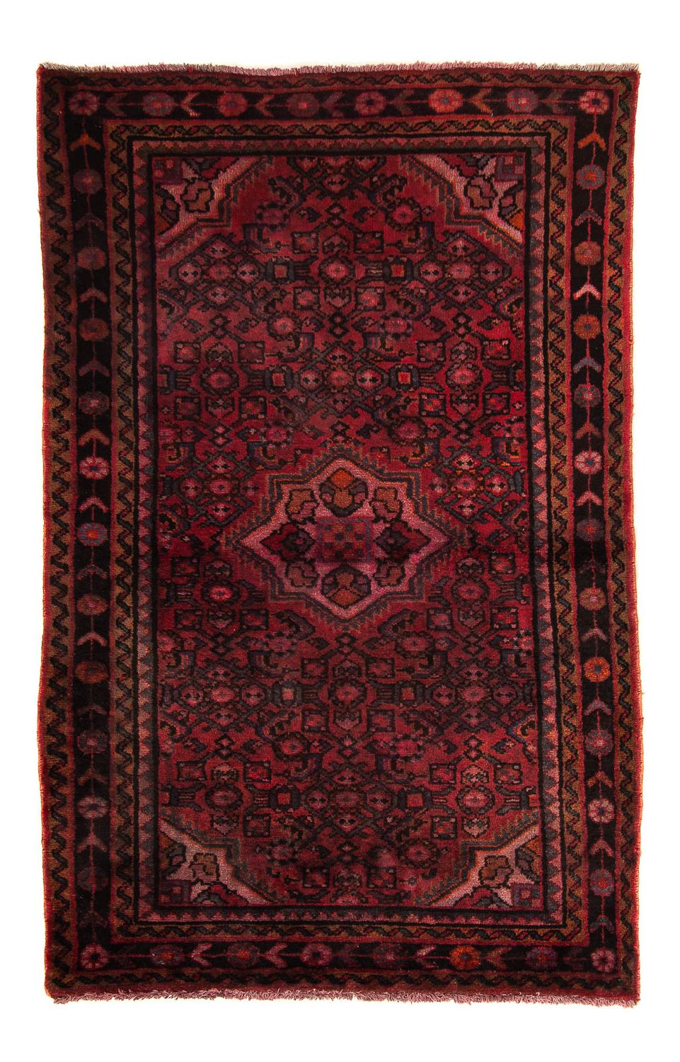 Tapis persan - Nomadic - 160 x 98 cm - rouge foncé