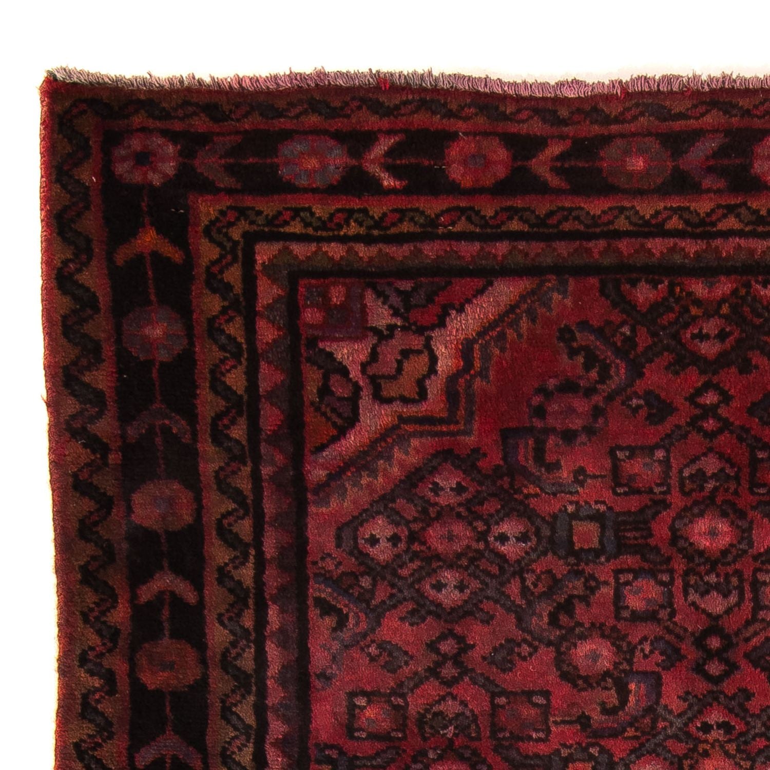 Tapis persan - Nomadic - 160 x 98 cm - rouge foncé