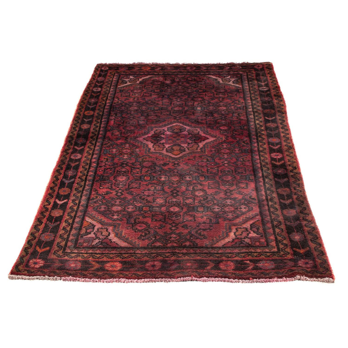 Tapis persan - Nomadic - 160 x 98 cm - rouge foncé