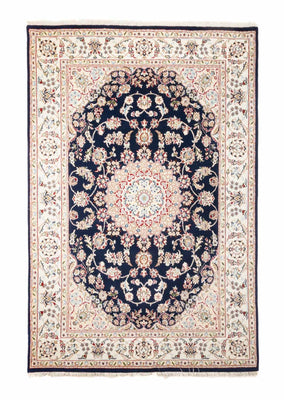 Tapis oriental - Nain - Indus - 200 x 134 cm - bleu foncé