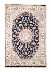 Tapis oriental - Nain - Indus - 200 x 134 cm - bleu foncé