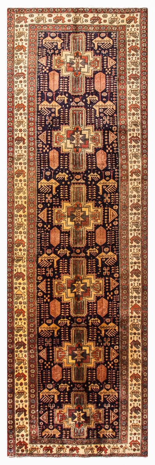 Tapis de couloir Tapis persan - Nomadic - 326 x 98 cm - bleu foncé
