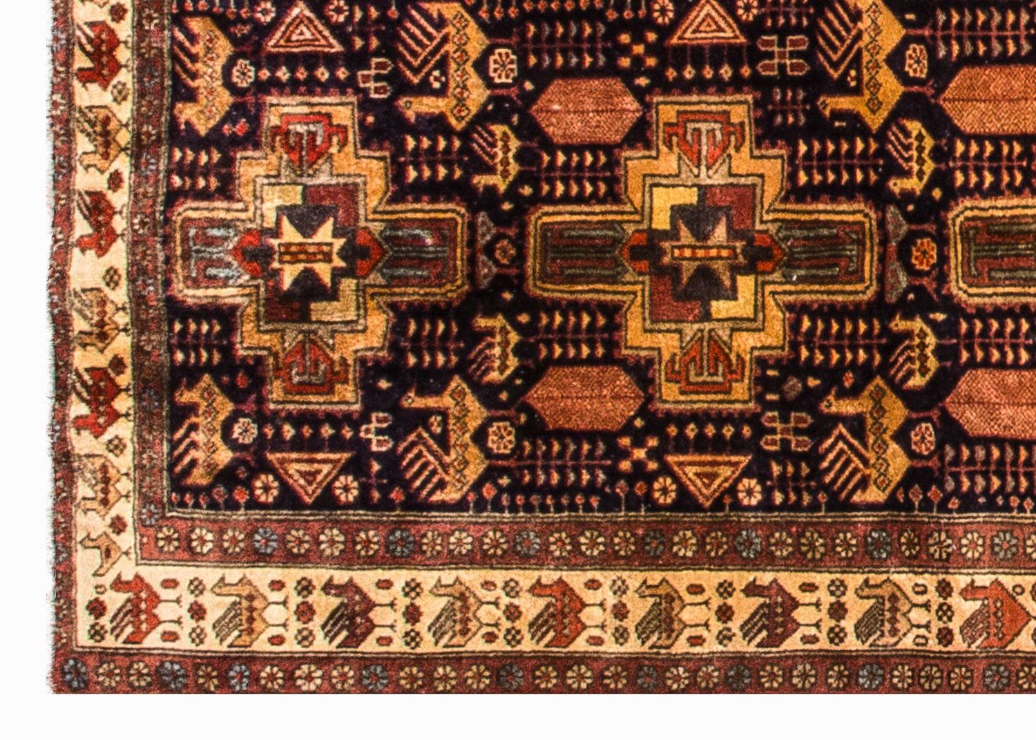 Tapis de couloir Tapis persan - Nomadic - 326 x 98 cm - bleu foncé
