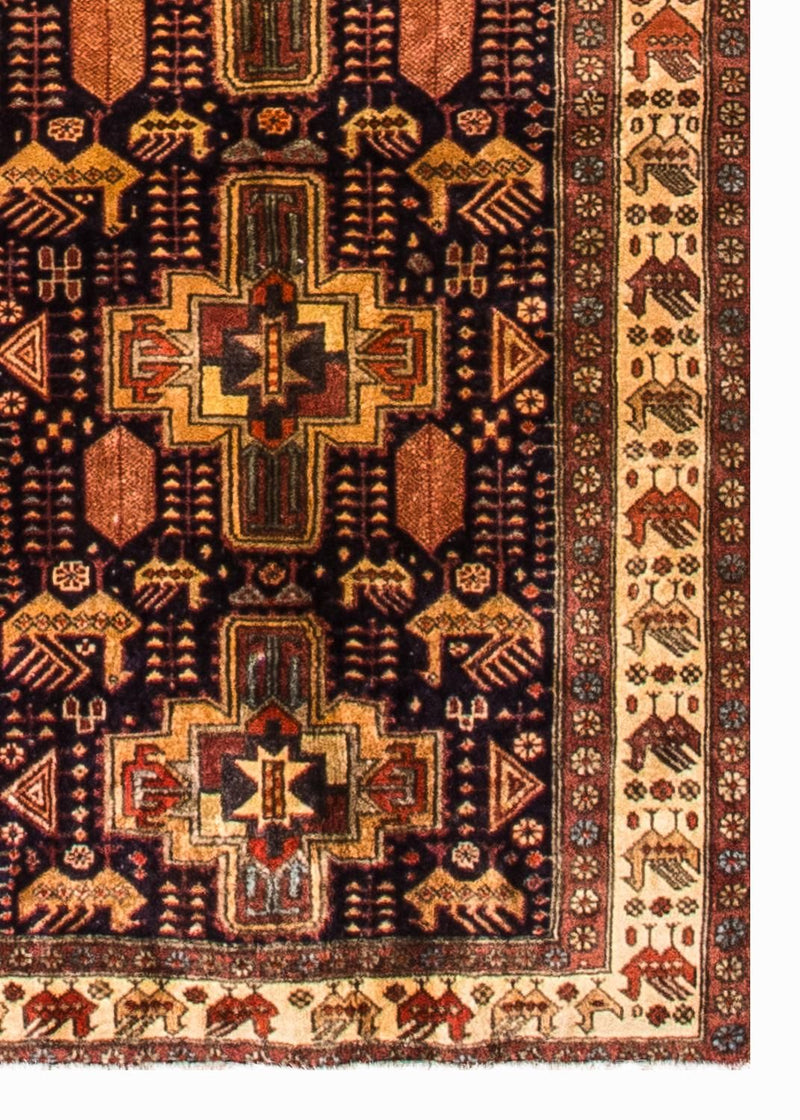 Tapis de couloir Tapis persan - Nomadic - 326 x 98 cm - bleu foncé